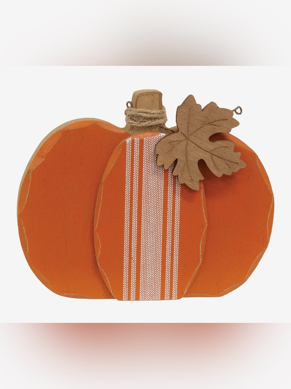 Striped Wooden Pumpkin Wall Decor - Orange New